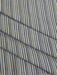 Close-up of blue and white striped fabric