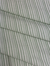 Close-up of green and white striped fabric