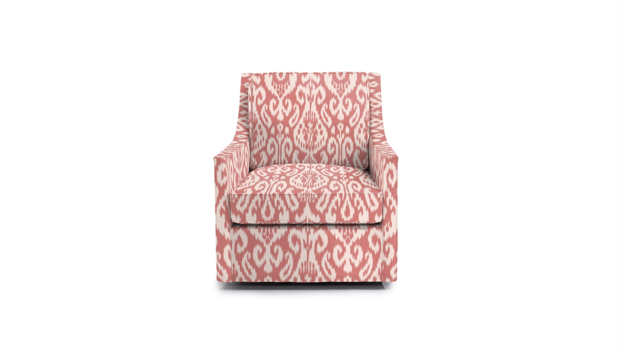 Chair in Fabric with abstract damask pattern in pink and cream