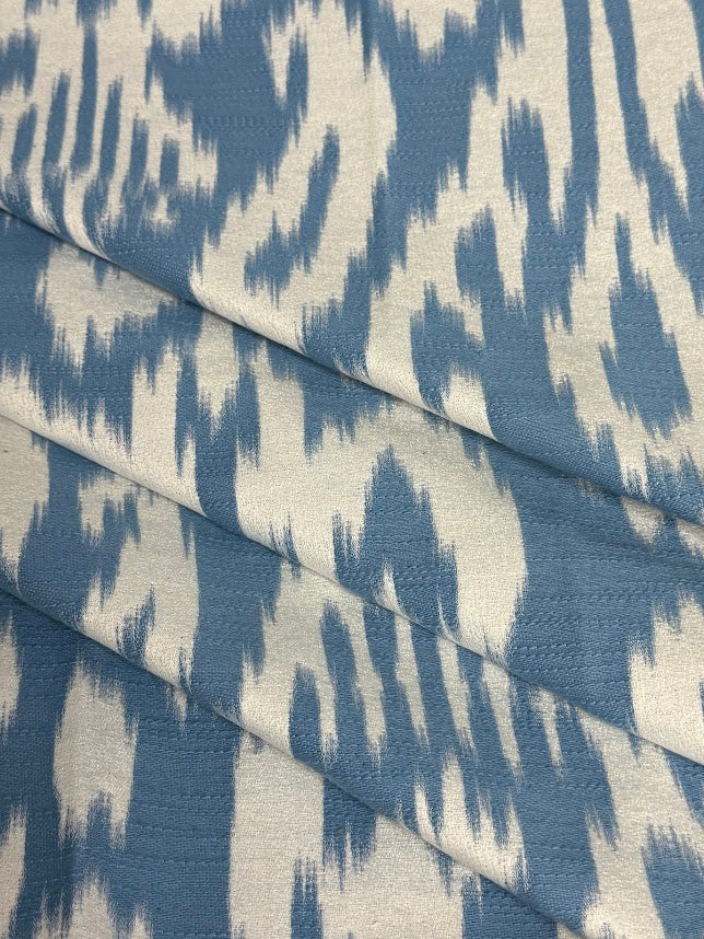 Blue and white patterned fabric