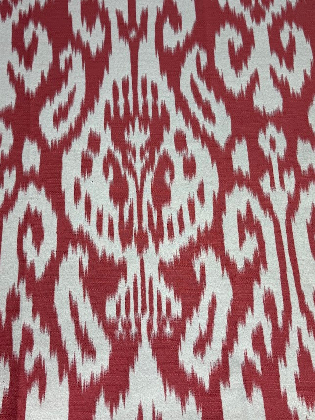 Red and white patterned fabric texture