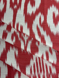 Close-up of red and white patterned fabric