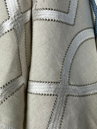 Close-up of textured fabric with geometric pattern