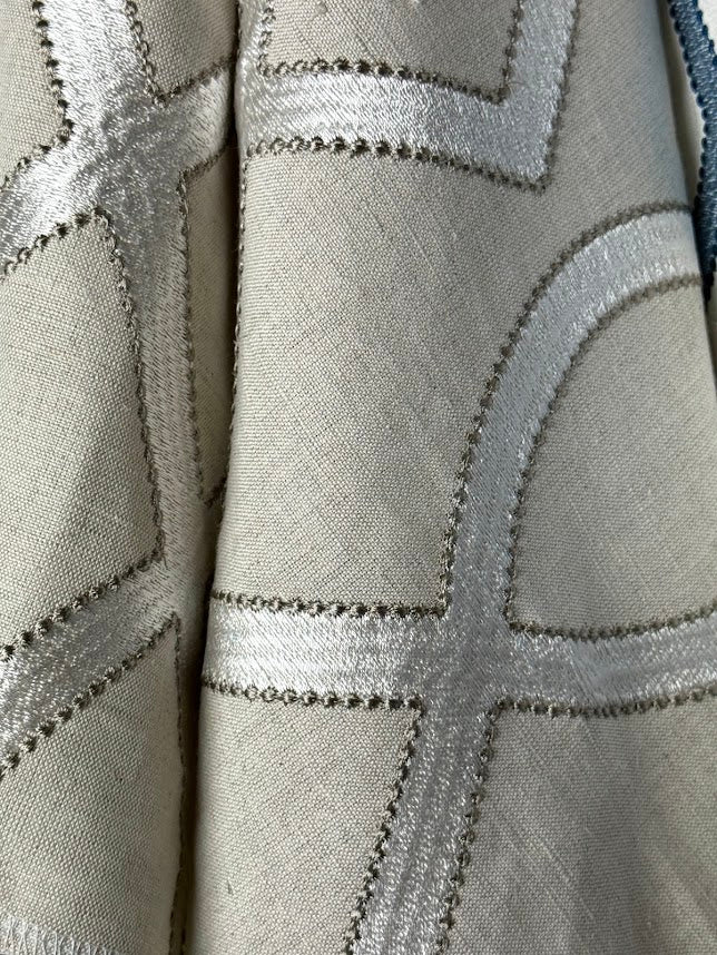 Close-up of textured fabric with geometric pattern