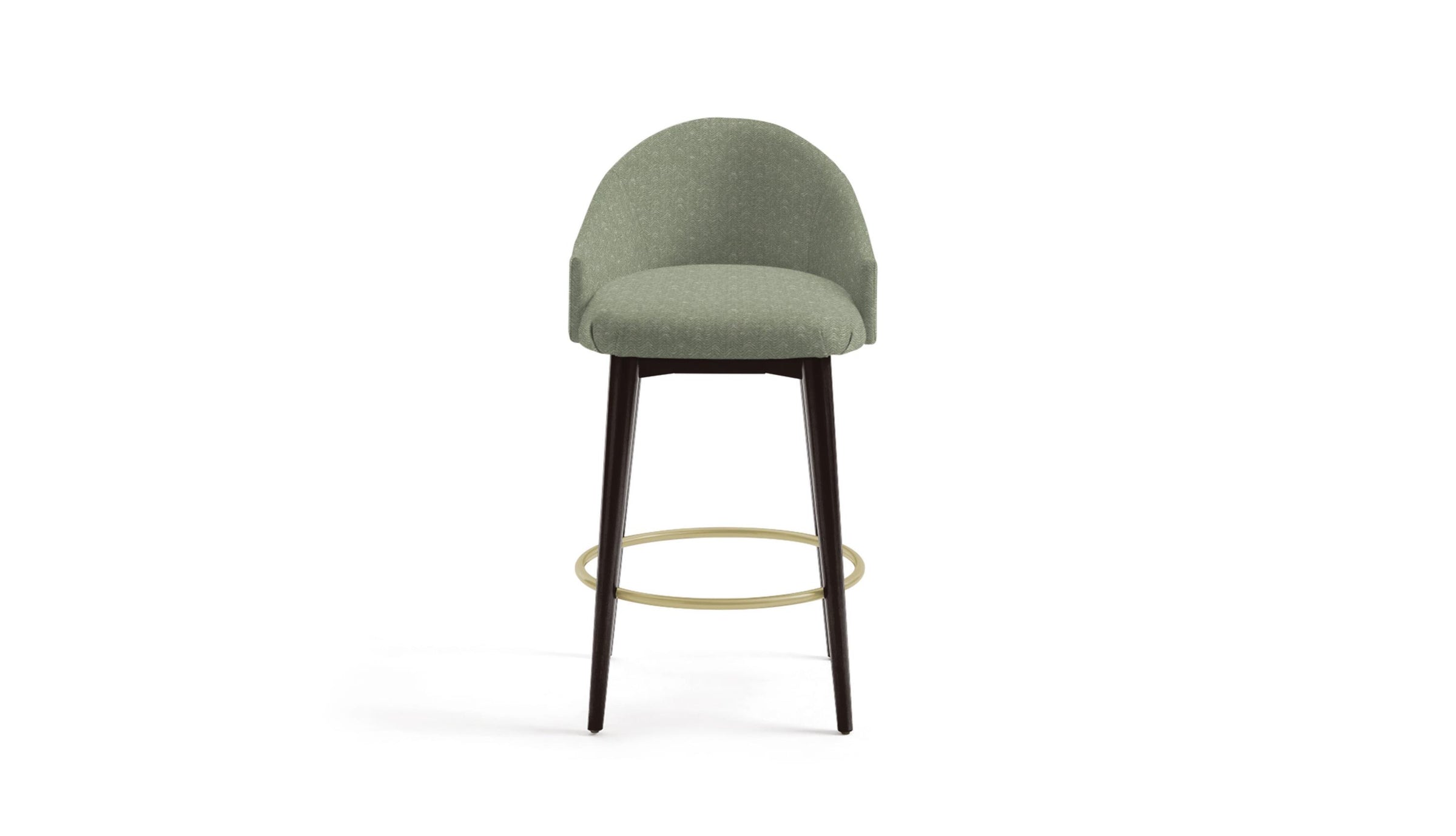 Barstool in green textured fabric
