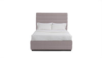 Upholstered headboard in heather fabric