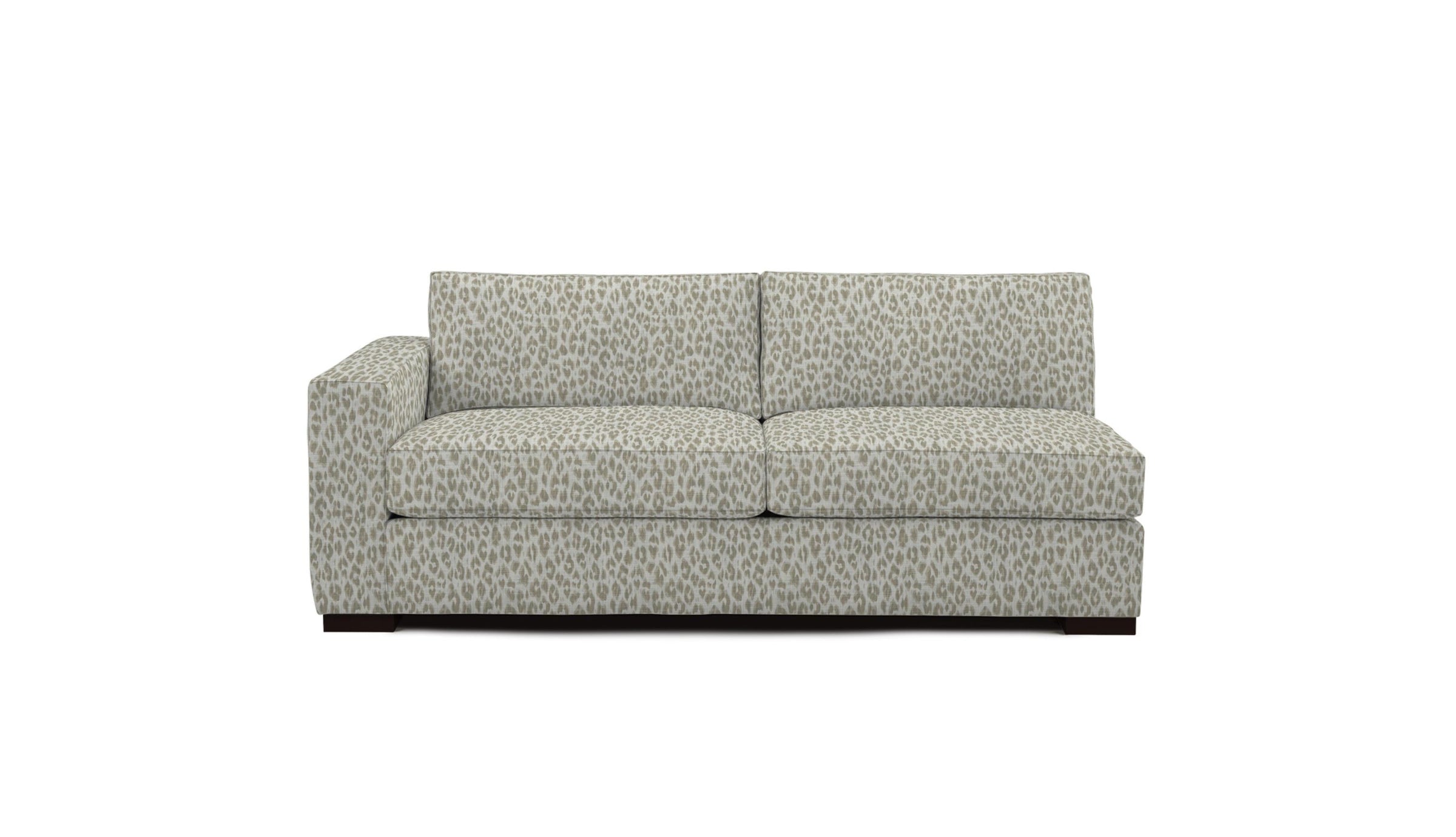 Sofa in beige leopard print fabric