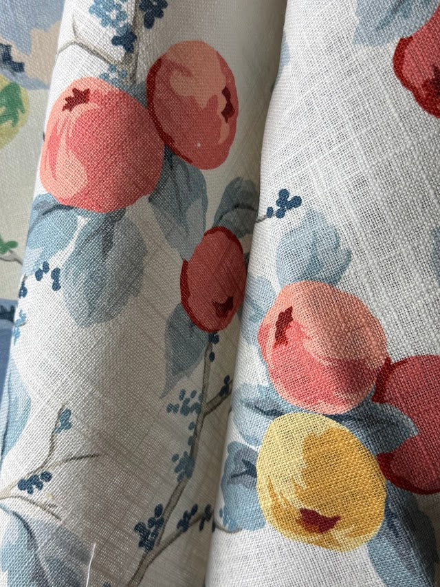 Close-up of fabric with berry pattern
