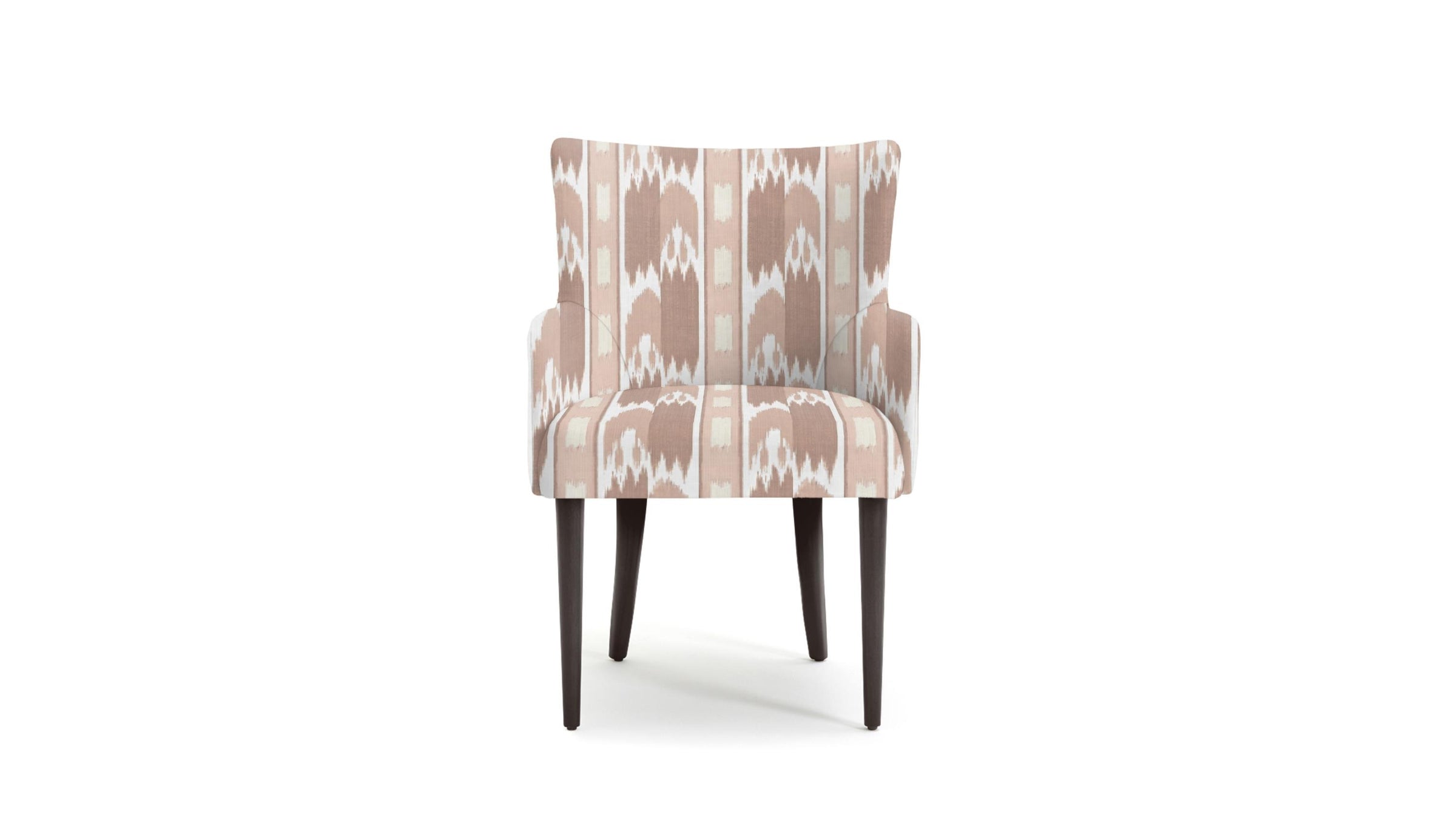 Chair with patterned fabric on a white background
