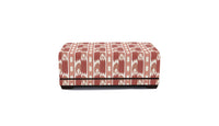 Leighton coffee ottoman with a red and white pattern on a white background