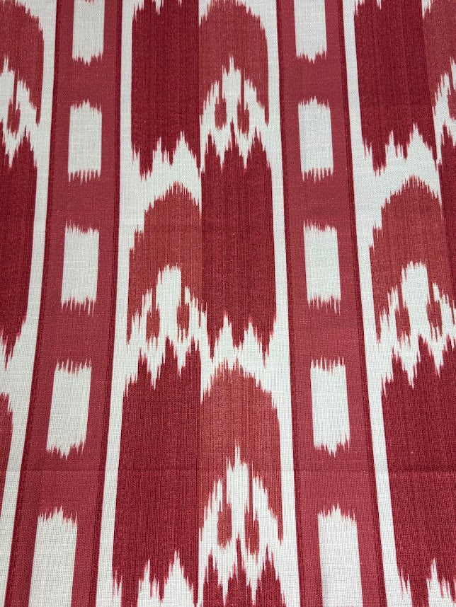 Red and white patterned fabric