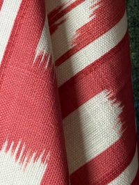 Close-up of red and white striped fabric 