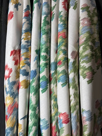 Close-up of floral-patterned fabric with a dark background