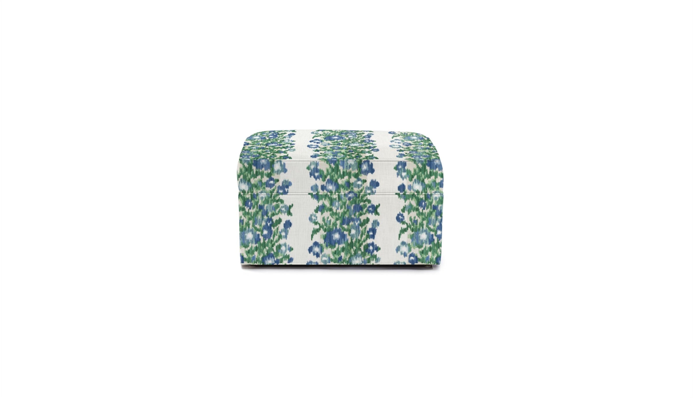 Aiden Rectangular ottoman with floral pattern 