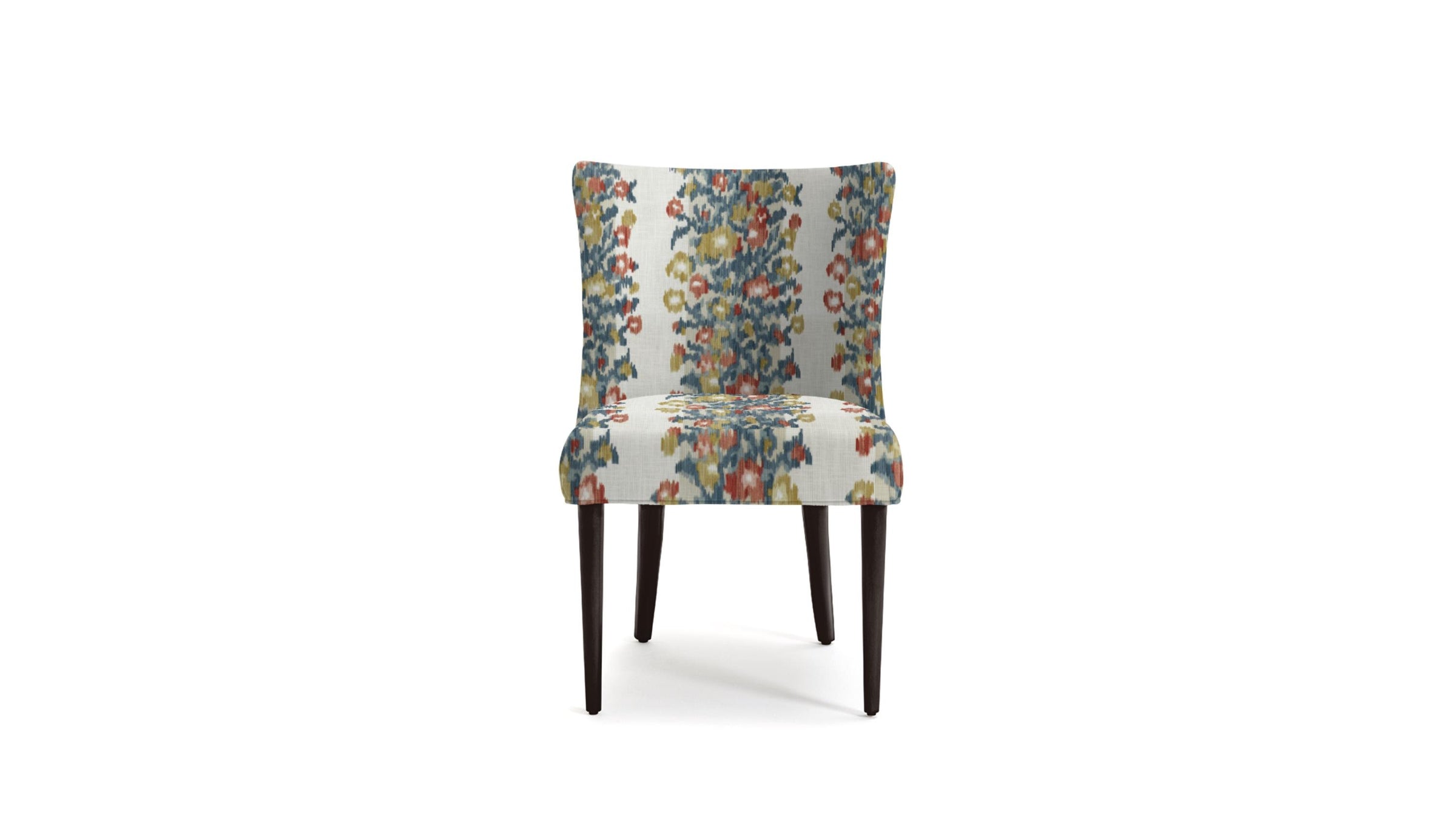 Dining Chair in abstract floral multicolor fabric