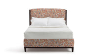 Maddy high headboard  and footboard with floral fabric 