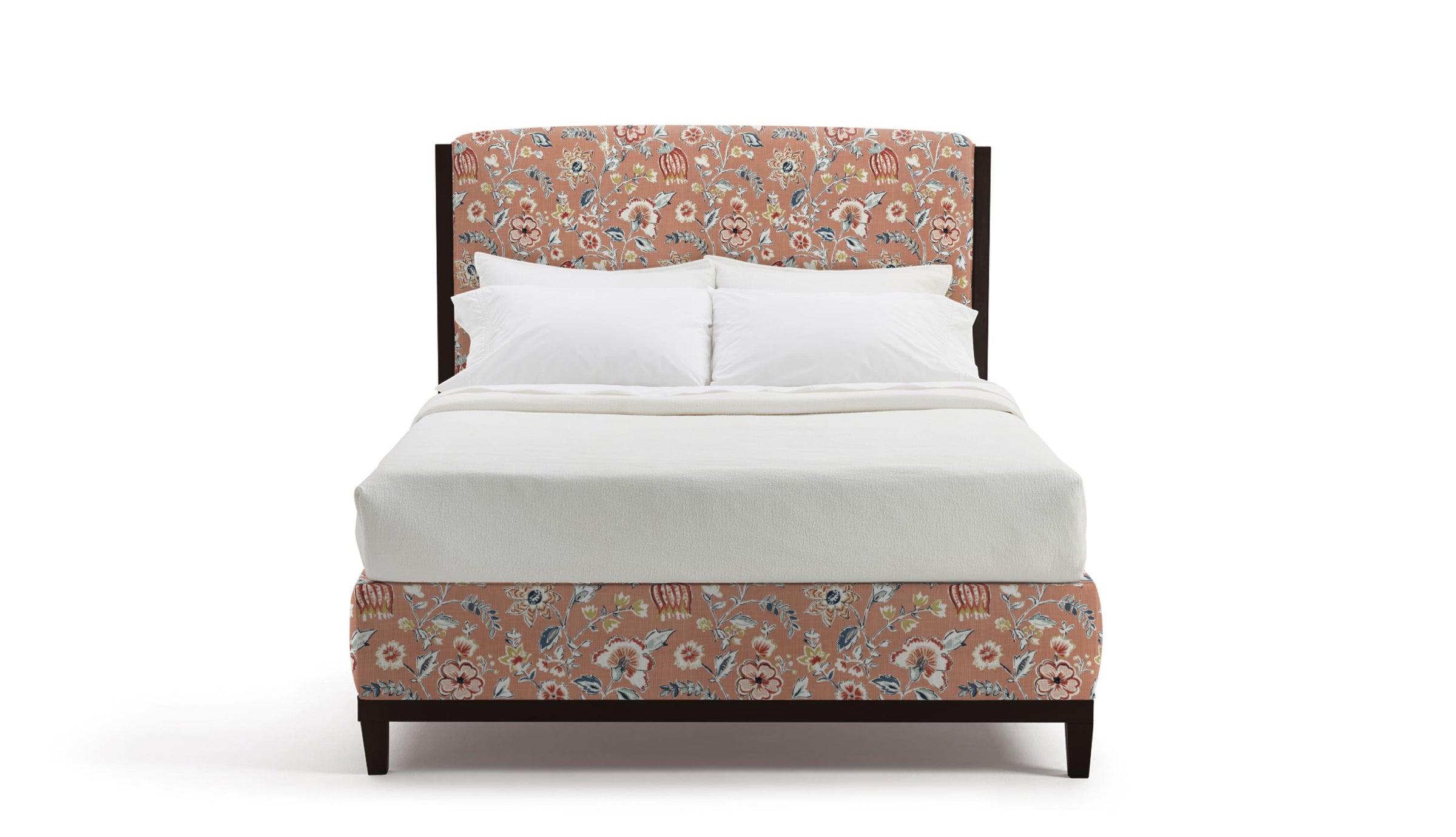 Maddy high headboard  and footboard with floral fabric 