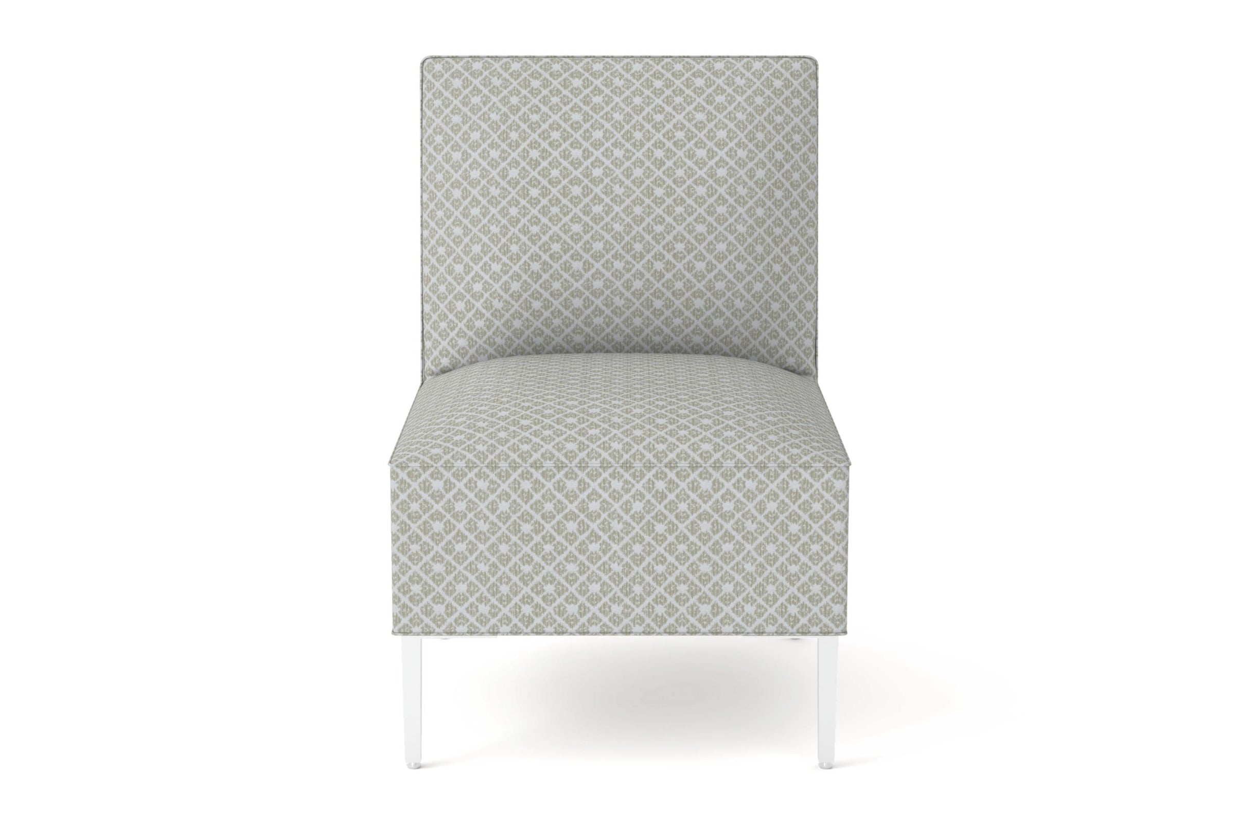 Stacey Gray patterned chair on a white background