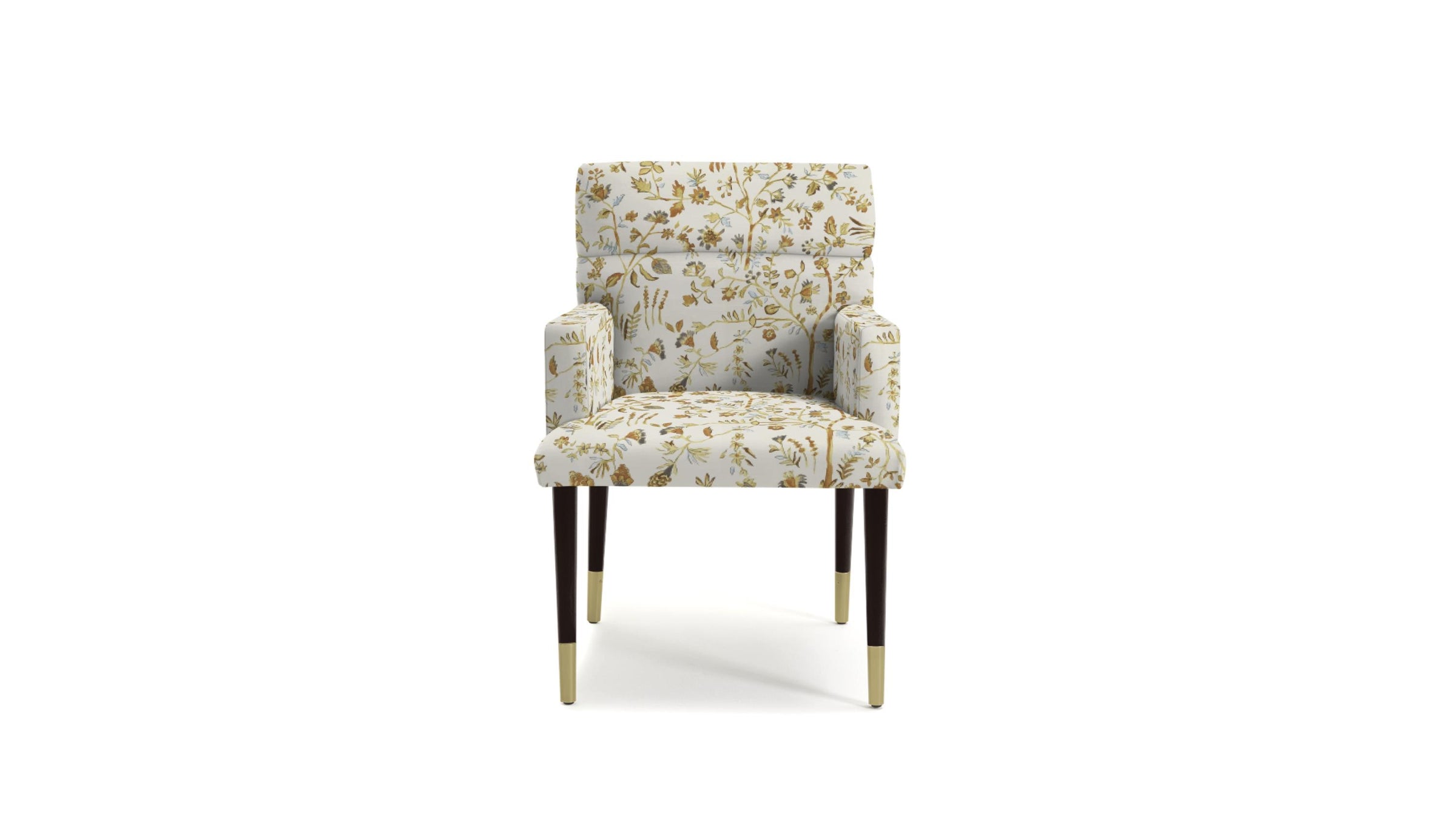 Floral-patterned marcy dining chair on a white background