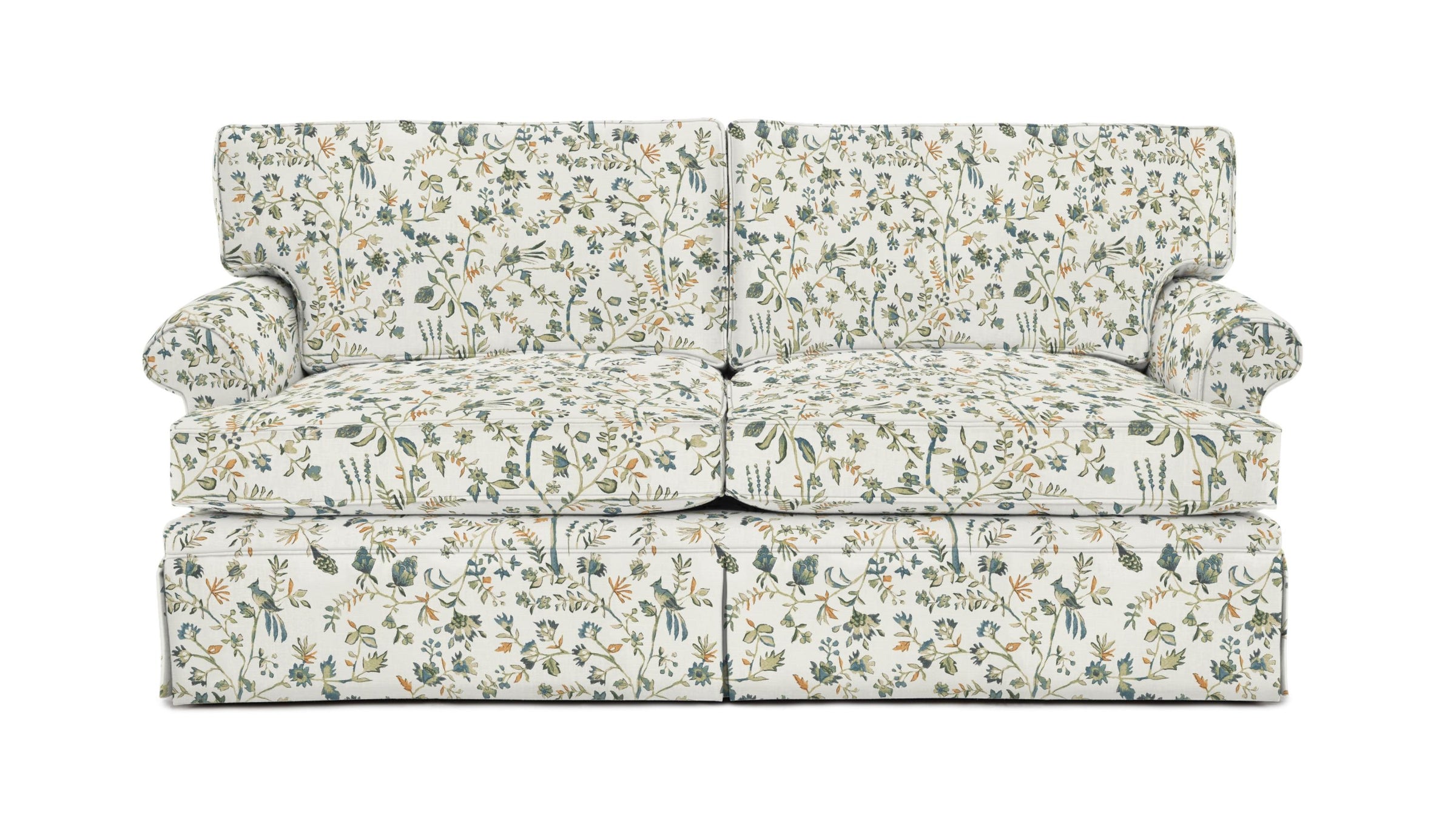 Floral-patterned austin sofa on a white background