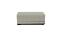 Leighton Rectangular ottoman with a checkered pattern on a white background