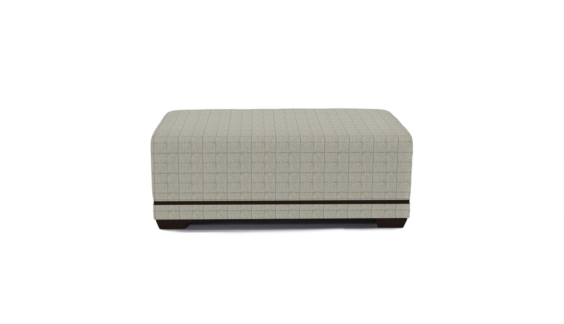 Leighton Rectangular ottoman with a checkered pattern on a white background