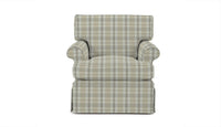 Checkered patterned fabric on chair