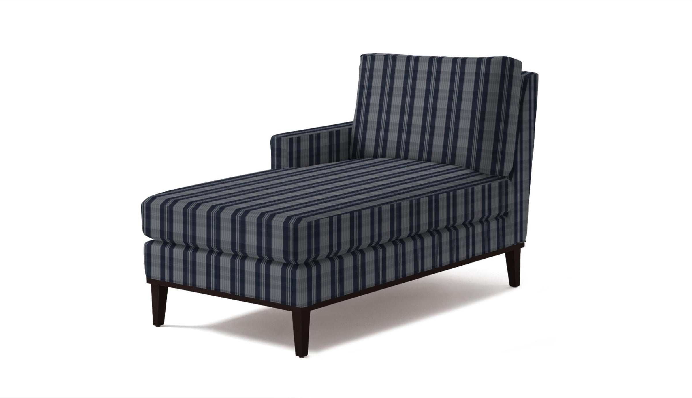 Chair in plaid navy fabric