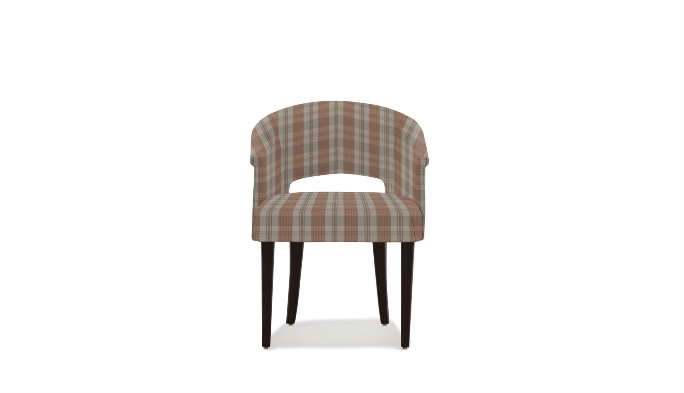 Dining Chair in rouge plaid fabric