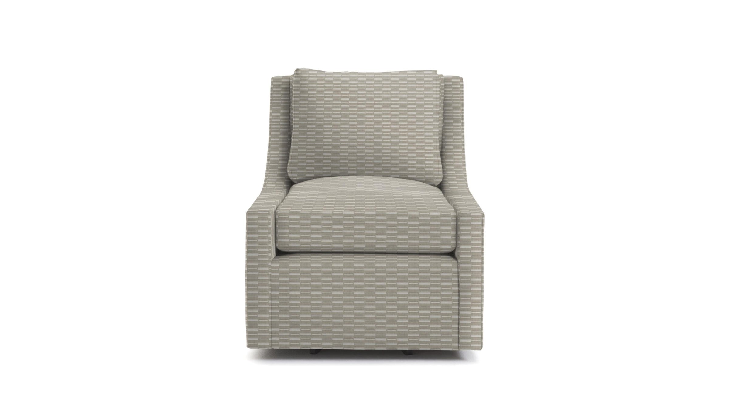 Gray doreen swivel armchair on a white background