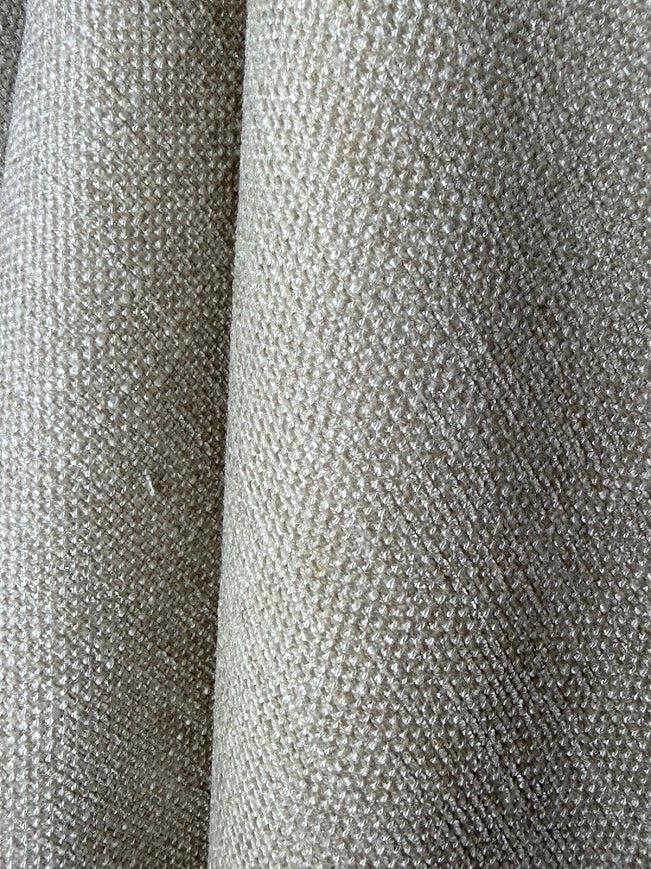 Close-up of textured cornsilk fabric