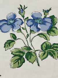Blue and green floral fabric