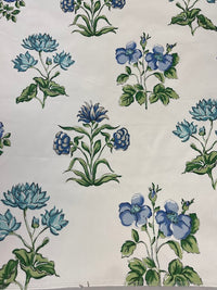 Blue floral fabric in cotton