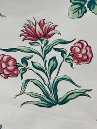 Red flower cotton fabric