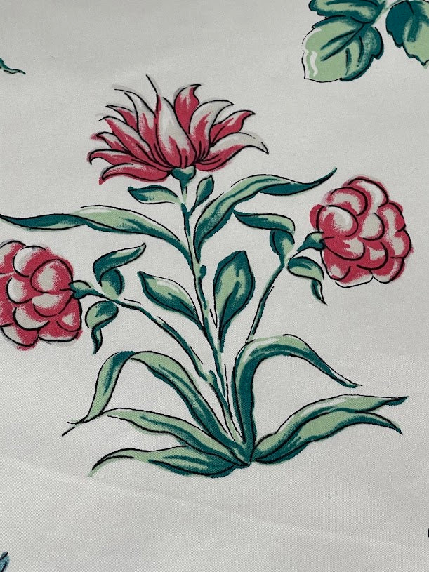 Red flower cotton fabric