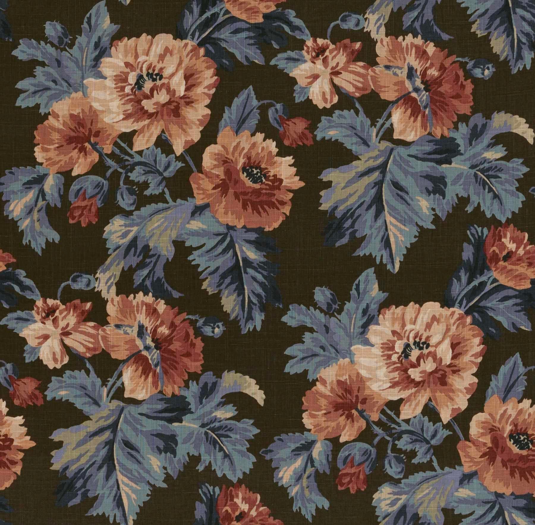 Fabric by the yard - Heritage 04280 Brown Indigo