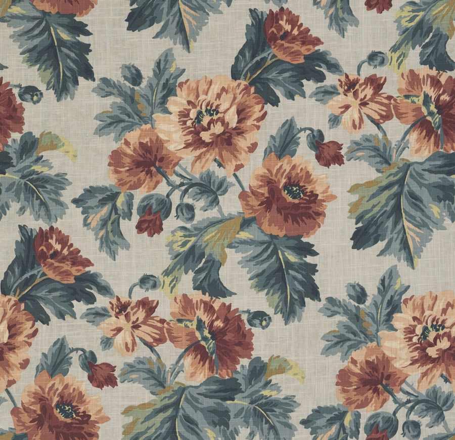 Fabric by the yard - Heritage 04280 Teal Nature