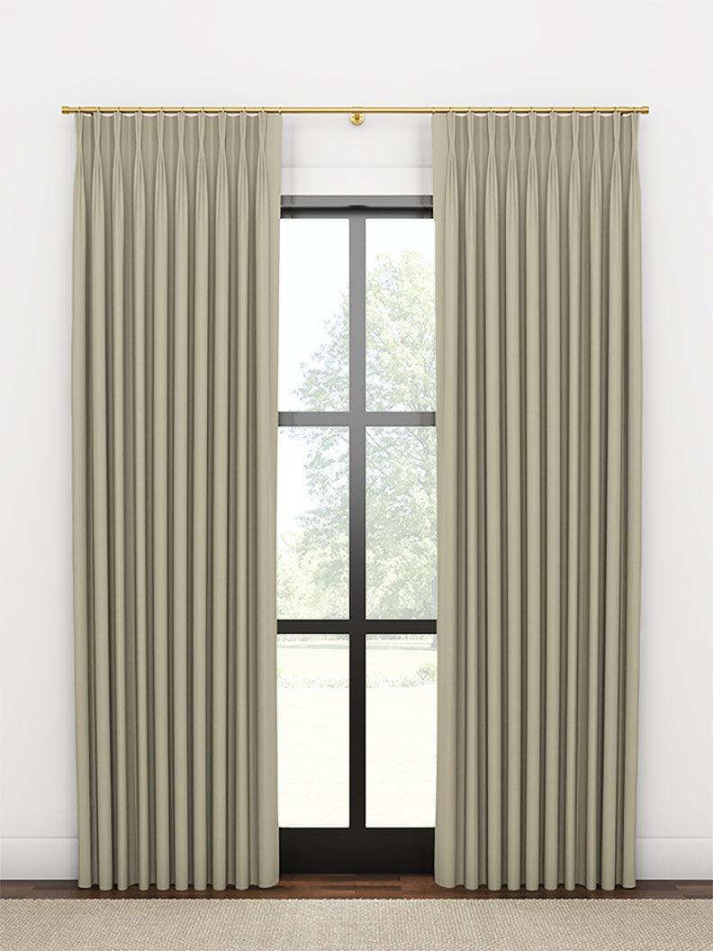 Quick Ship Panel, French Pleat, Rosemary Linen, Double Width – The
