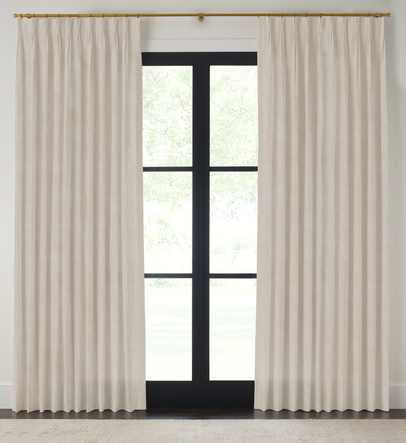 Quick Ship Panel, Pinch Pleat, Rosemary Linen, Double Width