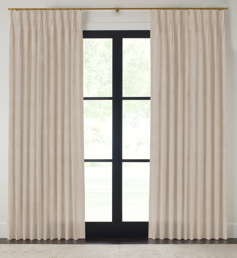 Quick Ship Panel, Pinch Pleat, Rosemary Linen, Double Width