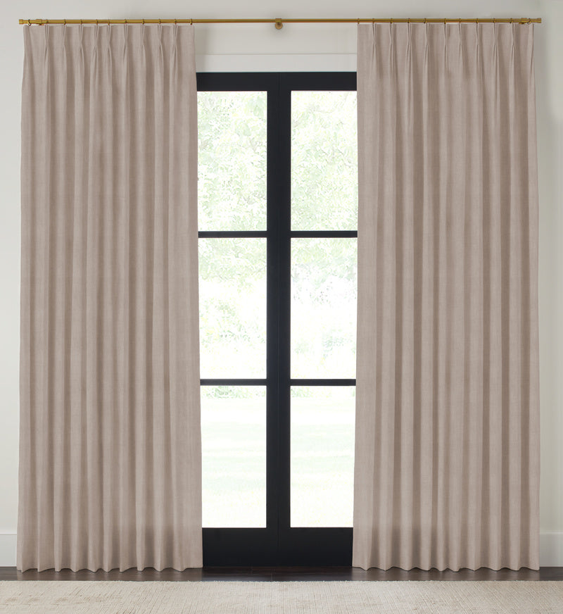 Quick Ship Panel, Pinch Pleat, Rosemary Linen, Double Width