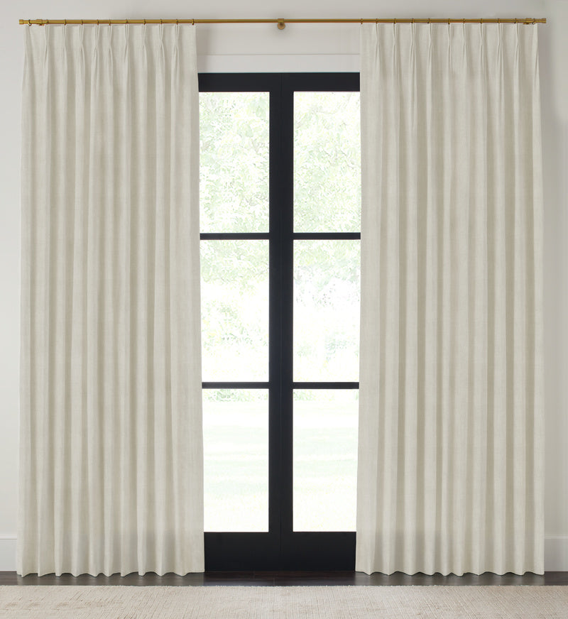 Quick Ship Panel, Pinch Pleat, Rosemary Linen, Double Width
