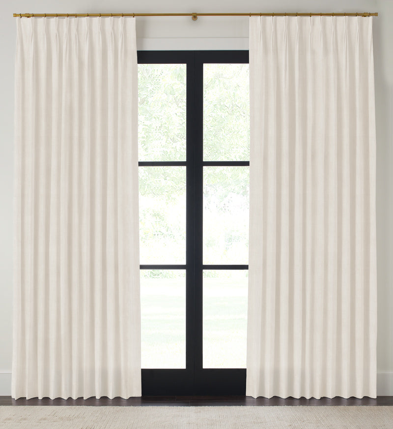 Quick Ship Panel, Pinch Pleat, Rosemary Linen, Double Width